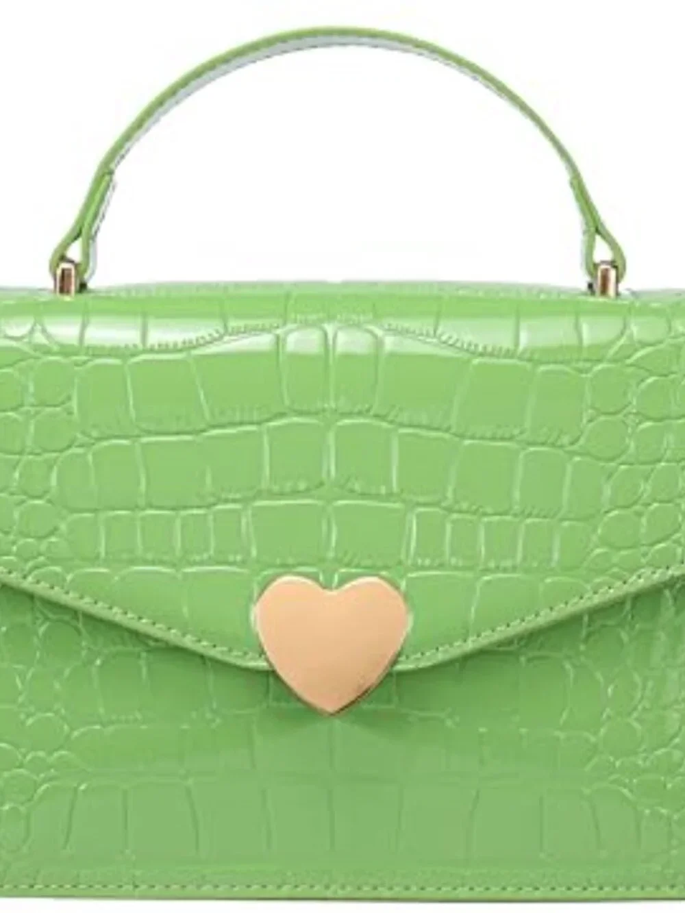 PU Leather Crossbody Satchel Purse with Magnetic Closure Heart Shape